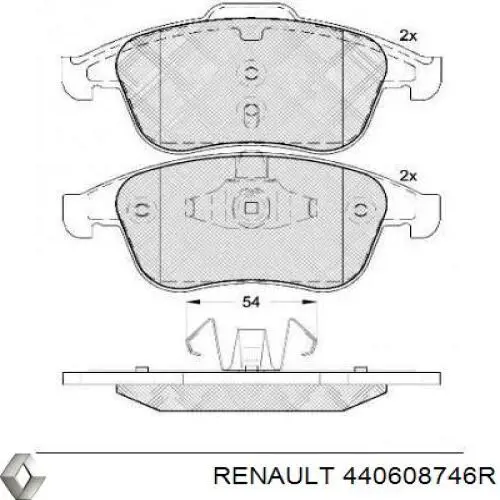 440608746R Renault (RVI) колодки гальмівні передні, дискові