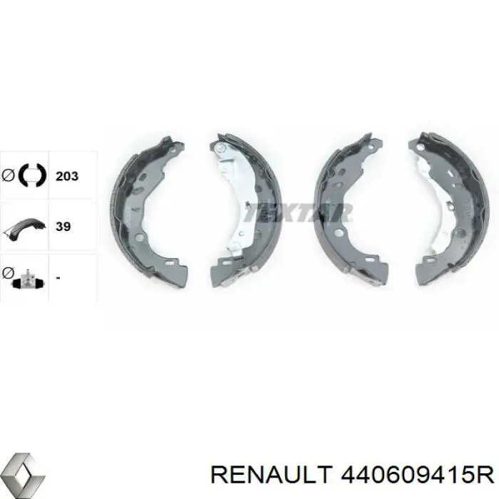 440609415R Renault (RVI) колодки гальмові задні, барабанні
