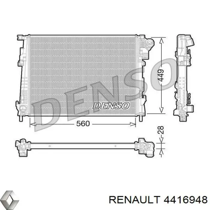 4416948 Renault (RVI) радіатор охолодження двигуна