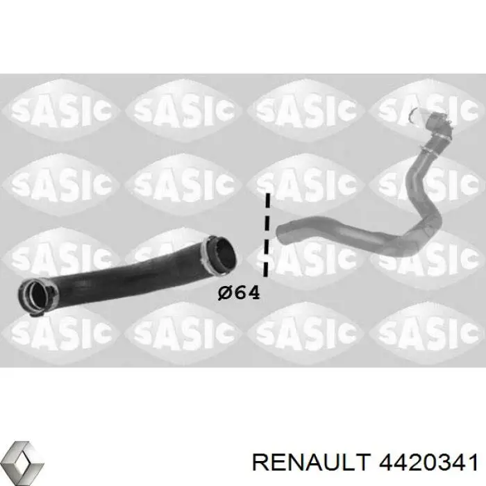 Шланг/патрубок интеркуллера Renault (RVI) 4420341 ціна, від 55.55 USD