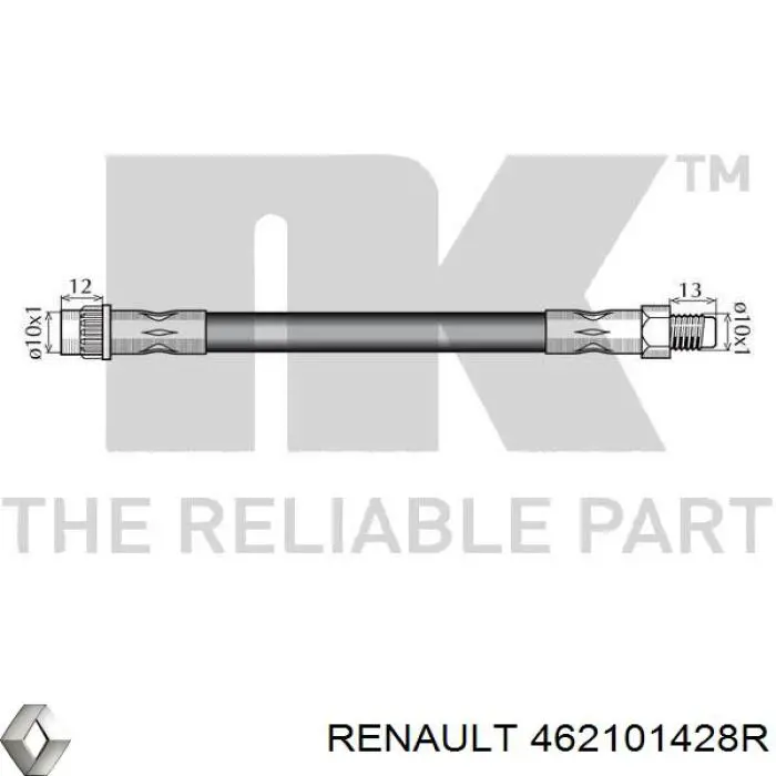 Купити 462101428R Renault (RVI) Гальмівні шланги передні