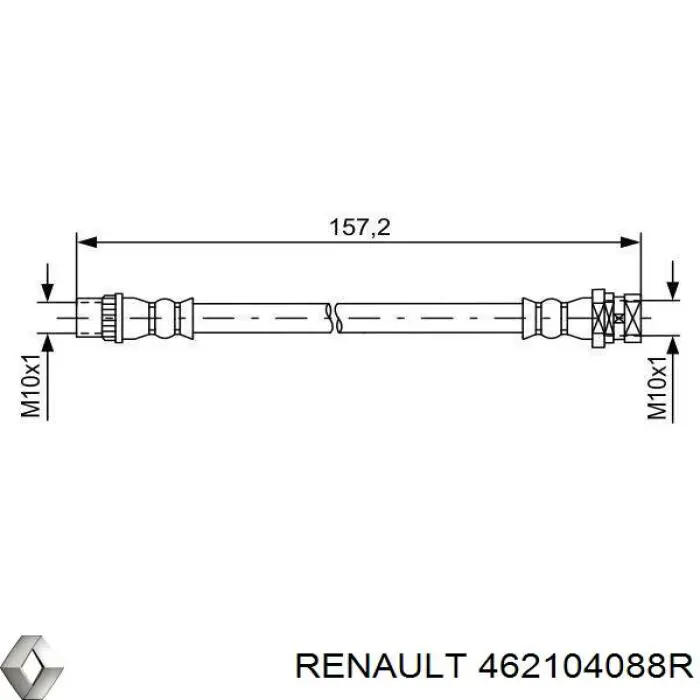 Шланг гальмівний задній, лівий Renault (RVI) 462104088R ціна, від 11.03 USD