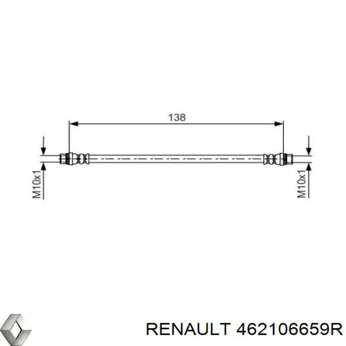 Шланг гальмівний задній Renault (RVI) 462106659R ціна, від 6.20 USD