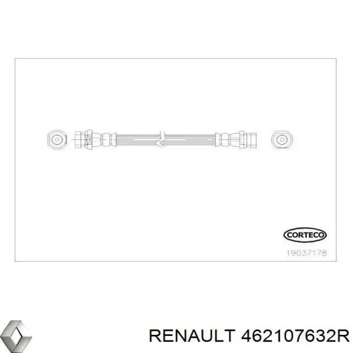 Шланг гальмівний задній, правий Renault (RVI) 462107632R ціна, від 13.03 USD