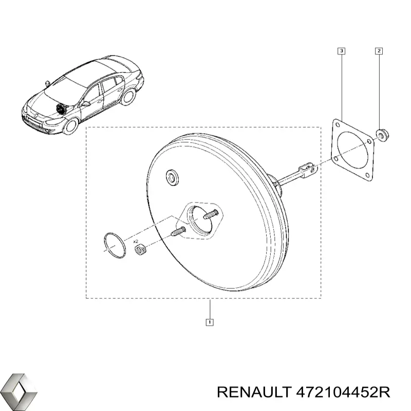 Підсилювач гальм вакуумний 472104452R Renault (RVI)