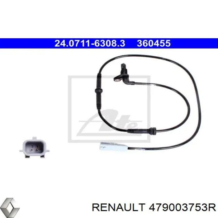 479001576R Renault (RVI) датчик абс (abs задній, лівий)