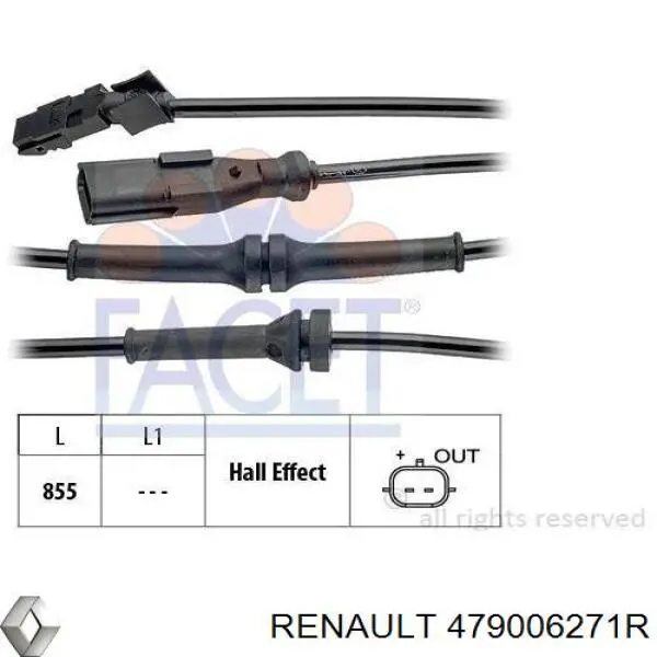 Купити 479006271R Renault (RVI) Датчик АБС (ABS) задній