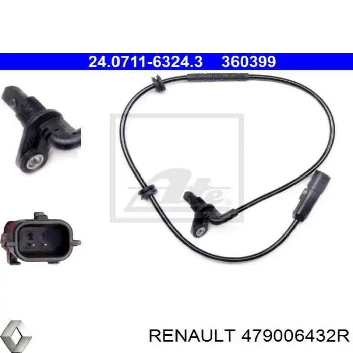 Датчик АБС задній лівий Renault (RVI) 479006432R ціна, від 16.65 USD