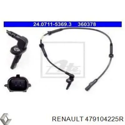 479104225R Renault (RVI) датчик абс (abs передній)