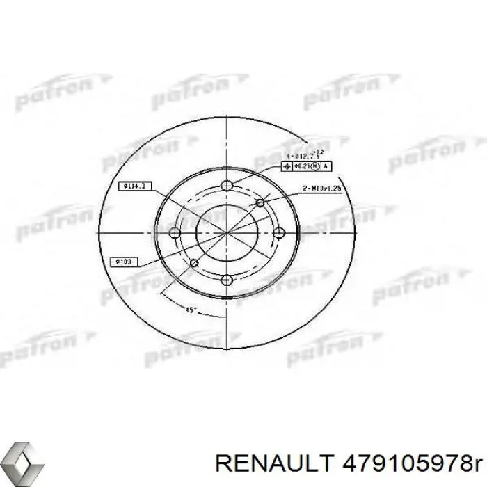 Датчик АБС (ABS) передній, правий 479105978R Renault (RVI)