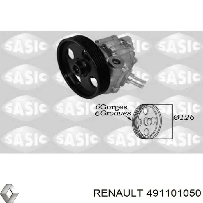 491101050 Renault (RVI) насос гідропідсилювача керма (гпк)