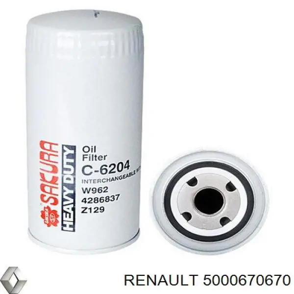 Масляний фільтр 5000670670 Renault (RVI)