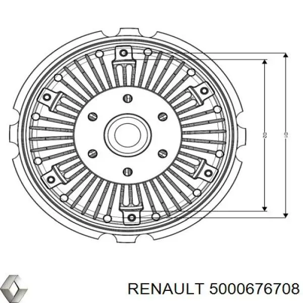 Вискомуфта вентилятора 5000676708 Renault (RVI)
