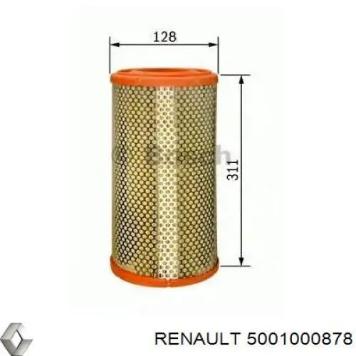 5001000878 Renault (RVI) фільтр повітряний