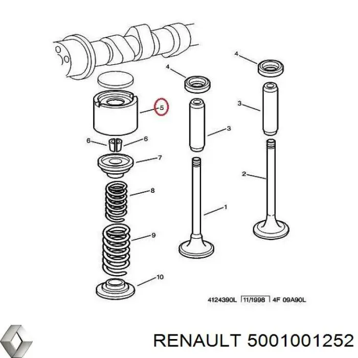 Штовхач клапана гідравлічний Renault (RVI) 5001001252 ціна, від 6.39 USD