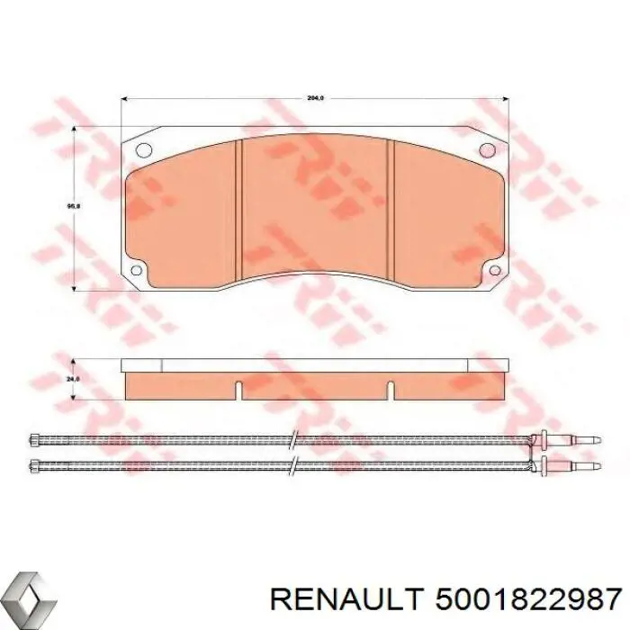 5001822987 Renault (RVI) Передні гальмівні колодки