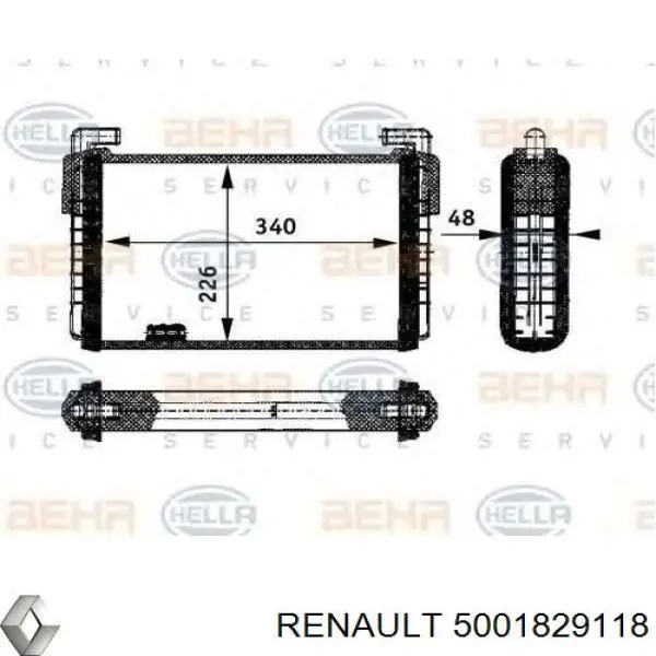 5001829118 Renault (RVI) радіатор пічки (обігрівача)