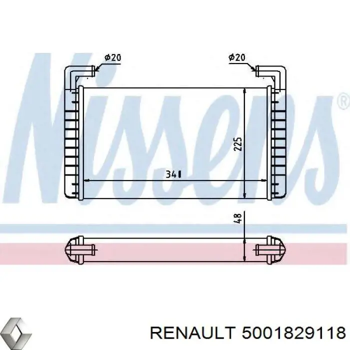 Радіатор пічки (обігрівача) Renault (RVI) 5001829118 ціна, від 84.93 USD