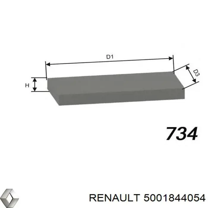 Фільтр салону 5001844054 Renault (RVI)