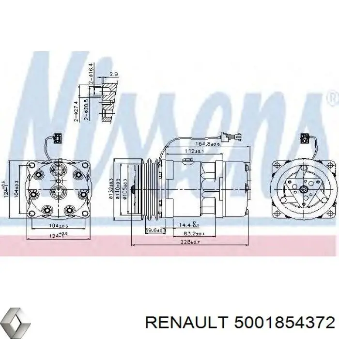 Купити 5001854372 Renault (RVI) Компресор кліматичної установки