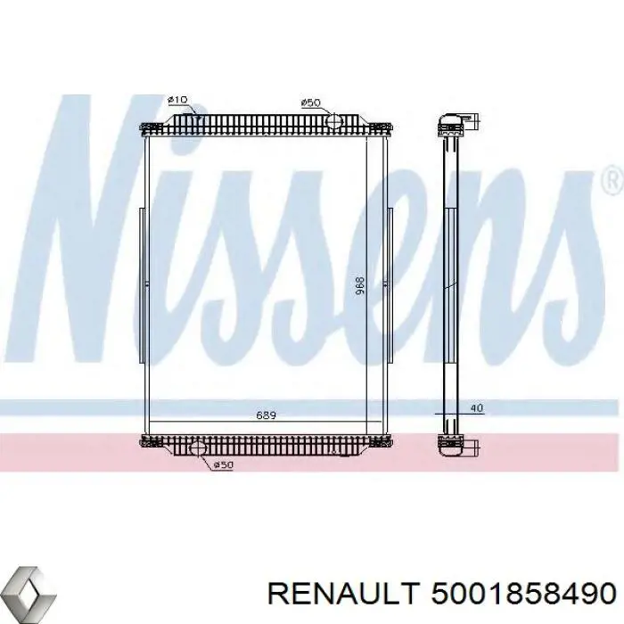 Радіатор 5001858490 Renault (RVI)