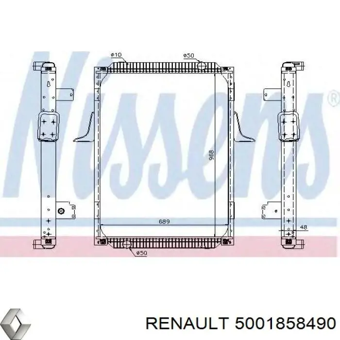 5001858490 Renault (RVI) Радіатор охолодження двигуна