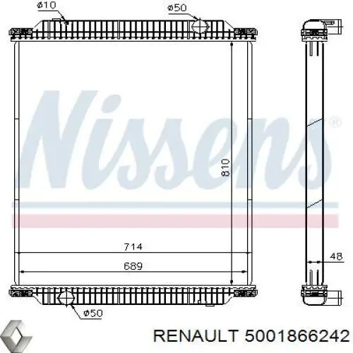 Радіатор основний Renault (RVI) 5001866242 ціна, від 430.76 USD