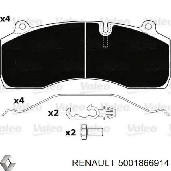 5001866914 Renault (RVI) Передні гальмівні колодки