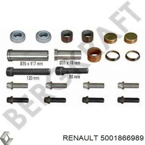 Ремкомплект супорту гальмівного переднього Renault (RVI) 5001866989 ціна, від 45.69 USD