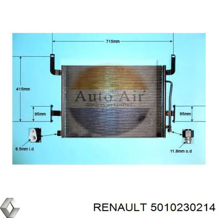 Радіатор кондиціонера 5010230214 Renault (RVI)