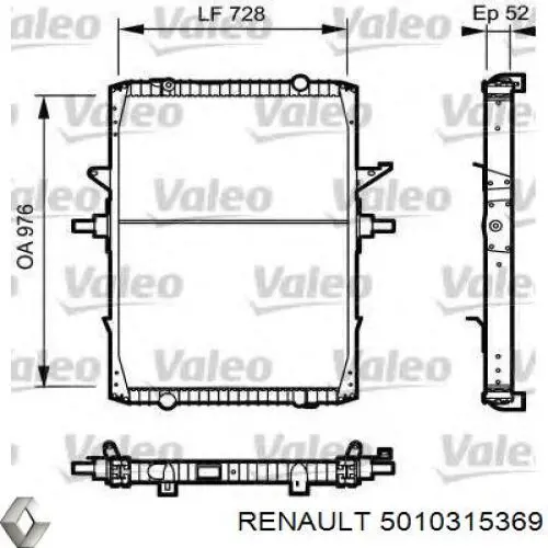 Купити 5010315369 Renault (RVI) Радіатор двигуна