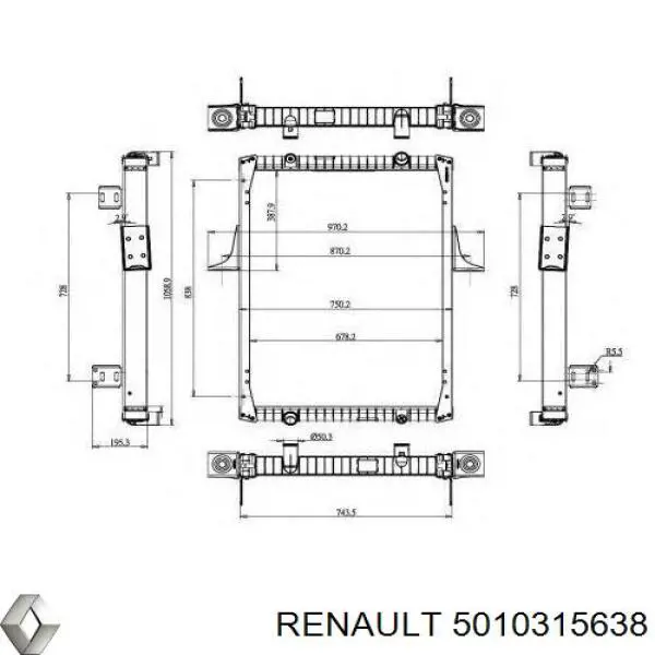 5010315638 Renault (RVI) Радіатор охолодження двигуна