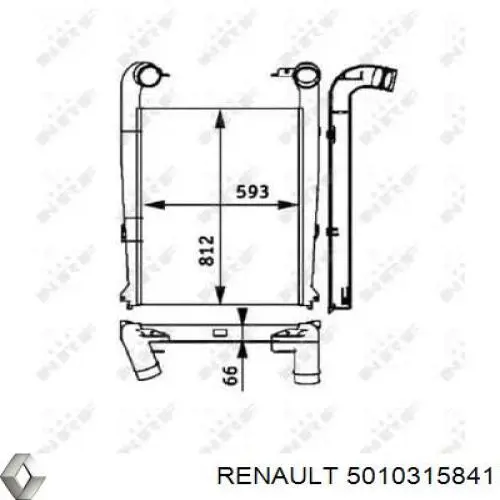 5010315841 Renault (RVI) Охолоджувач наддувочного повітря