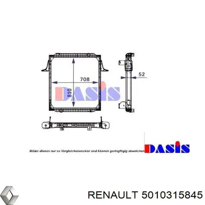 5010315845 Renault (RVI) Радіатор охолодження двигуна