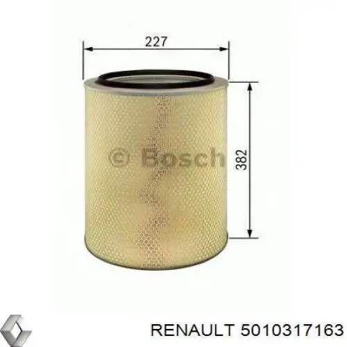 Фільтр повітряний 5010317163 Renault (RVI)