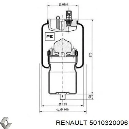 Пневмоподушка кабіни Continental/Siemens 816Z ціна, від 66.51 USD