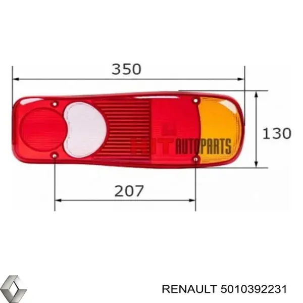 5010392231 Renault (RVI) скло ліхтаря заднього