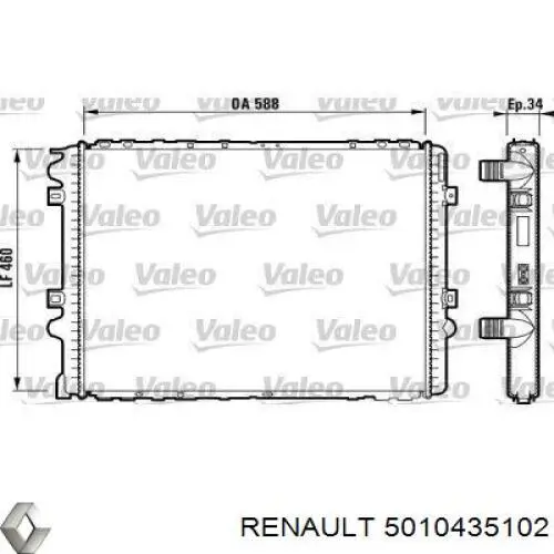 5010435102 Renault (RVI) радіатор охолодження двигуна