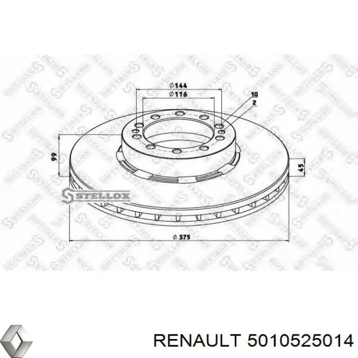 5010525014 Renault (RVI) Гальмо дискове переднє