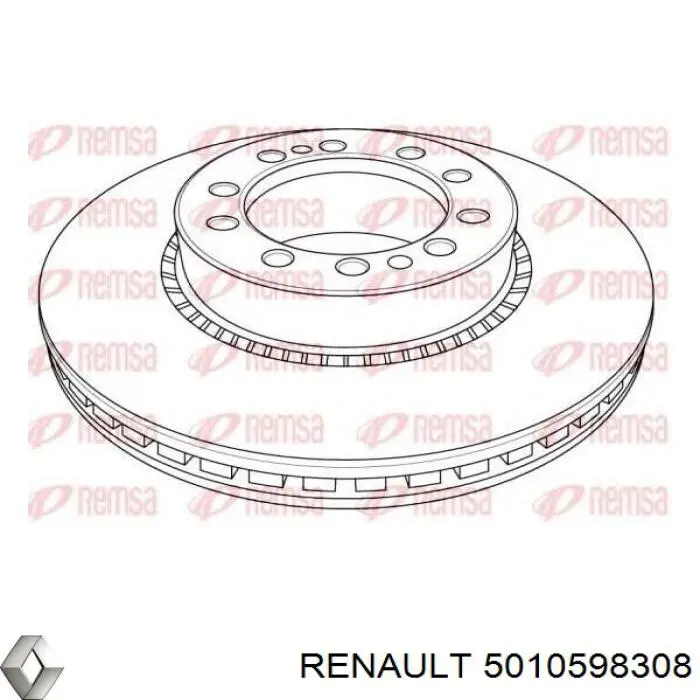 Диск переднього гальма Renault (RVI) 5010598308 ціна, від 62.93 USD