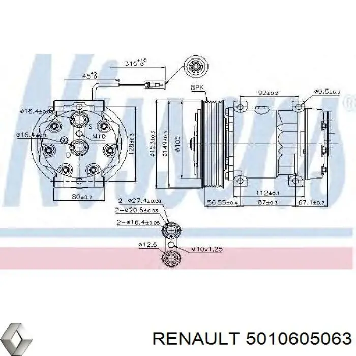 5010605063 Renault (RVI) Компресор холодоагенту