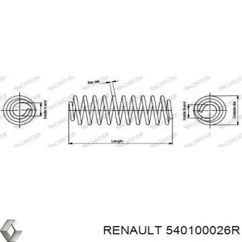 Купити 540100026R Renault (RVI) Гвинтова пружина підвіска