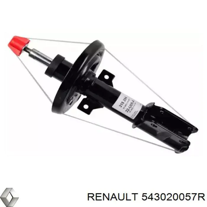 Стойка амортизатора передняя Renault (RVI) 543020057R ціна, від 80.48 USD