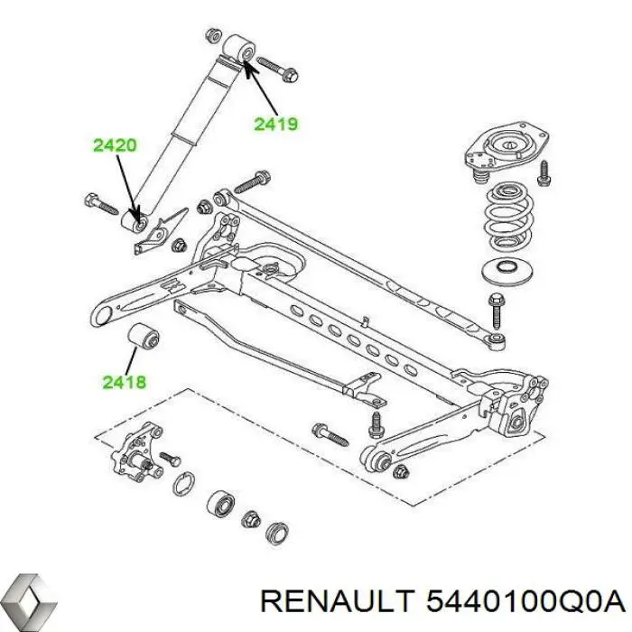 Балка передньої підвіски, підрамник 5440100Q0A Renault (RVI)