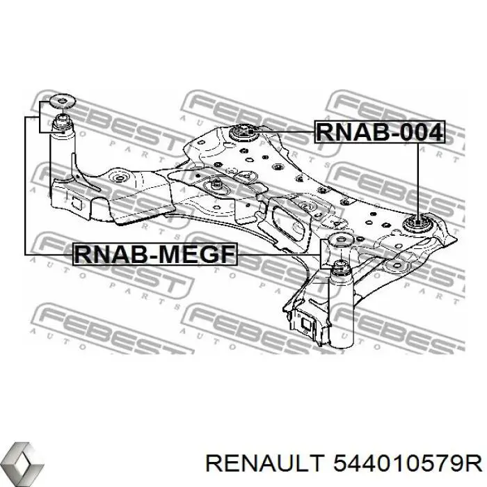 Підрамник передньої підвіски Renault (RVI) 544010579R ціна, від 51.86 USD
