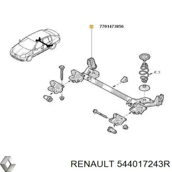 Підрамник передньої підвіски Renault (RVI) 544017243R ціна, від 320.34 USD