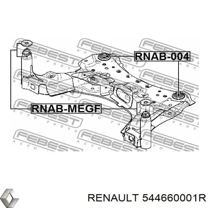 544660001R Renault (RVI) Подушка передньої балки