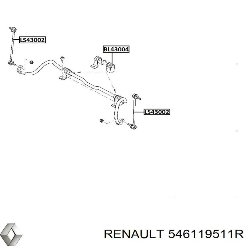 Подушка стабілізатора Renault (RVI) 546119511R ціна, від 11.45 USD
