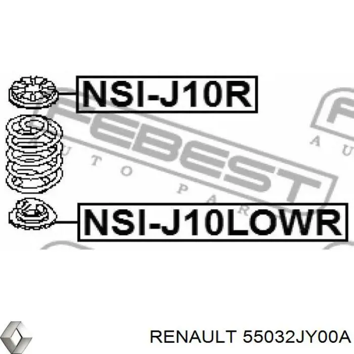 55032JY00A Renault (RVI) Проставка (гумове кільце) пружини задньої, нижня