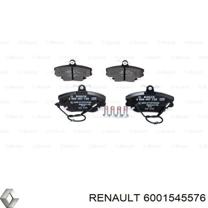 6001545576 Renault (RVI) колодки гальмівні передні, дискові
